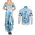 Kentucky Horse Racing Couples Matching Summer Maxi Dress and Long Sleeve Button Shirt 151st Anniversary Blue Version LT05