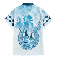 Kentucky Horse Racing Family Matching Mermaid Dress and Hawaiian Shirt 151st Anniversary Blue Version LT05