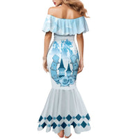 Kentucky Horse Racing Family Matching Mermaid Dress and Hawaiian Shirt 151st Anniversary Blue Version LT05