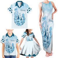 Kentucky Horse Racing Family Matching Tank Maxi Dress and Hawaiian Shirt 151st Anniversary Blue Version LT05