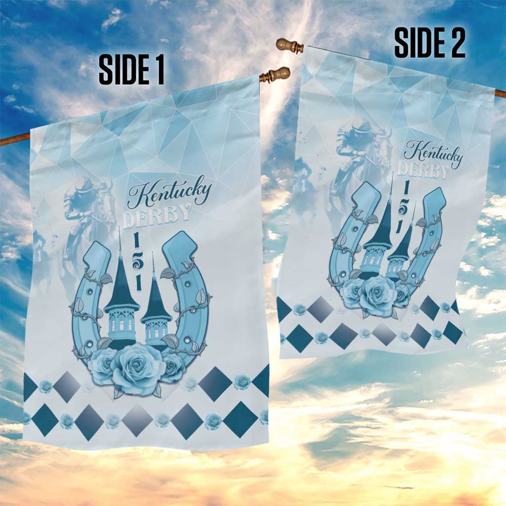 Kentucky Horse Racing Garden Flag 151st Anniversary Blue Version LT05