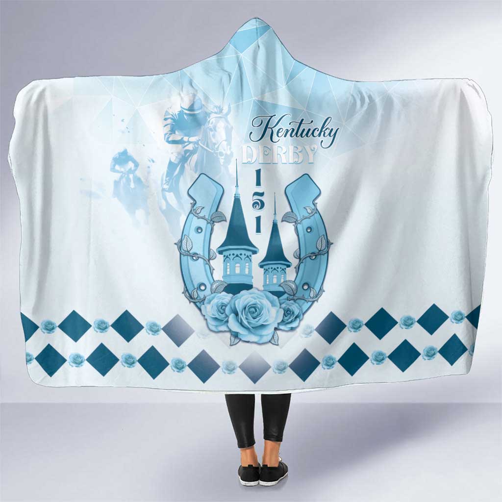 Kentucky Horse Racing Hooded Blanket 151st Anniversary Blue Version LT05