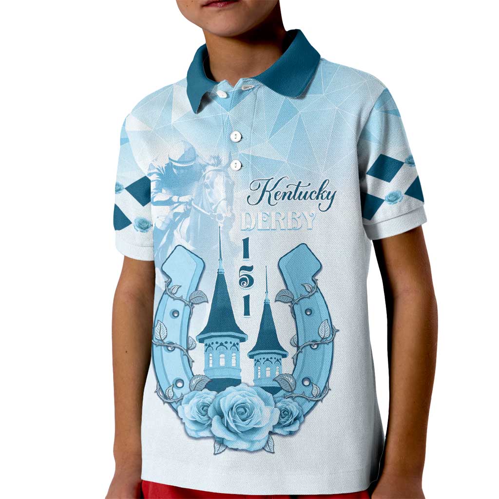 Kentucky Horse Racing Kid Polo Shirt 151st Anniversary Blue Version LT05