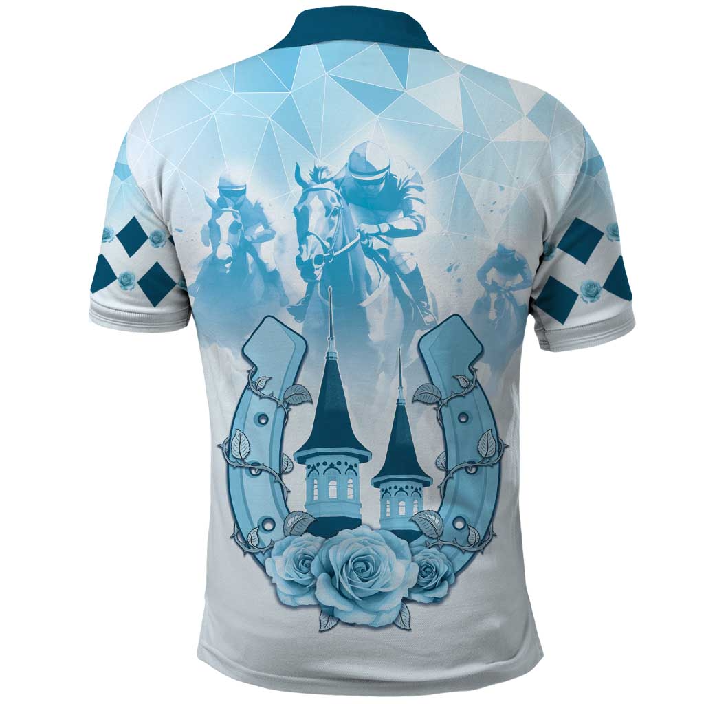 Kentucky Horse Racing Polo Shirt 151st Anniversary Blue Version LT05