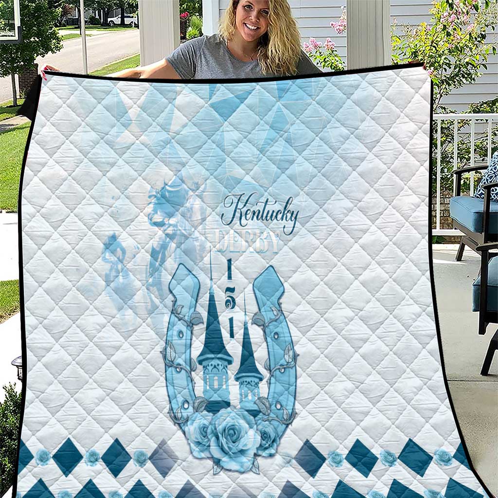 Kentucky Horse Racing Quilt 150th Anniversary Blue Version