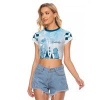 Kentucky Horse Racing Raglan Cropped T Shirt 151st Anniversary Blue Version LT05