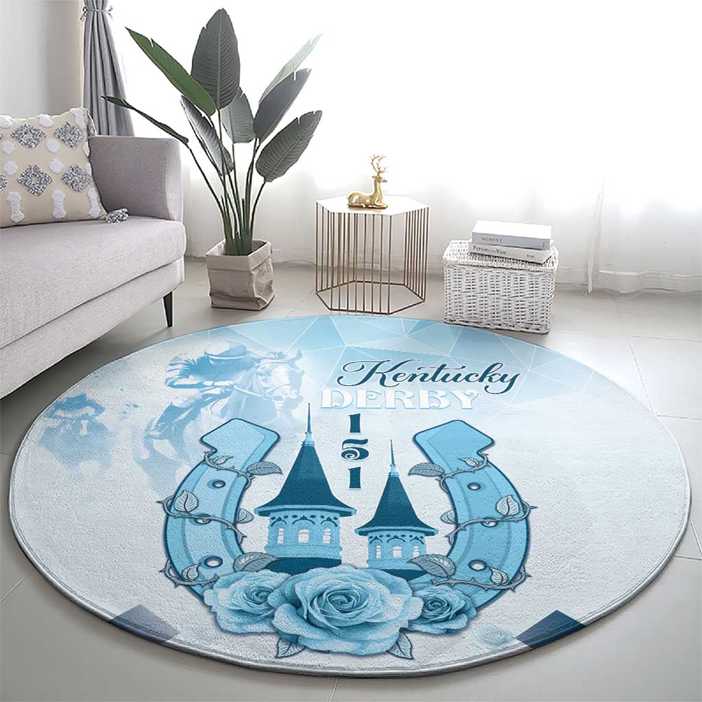 Kentucky Horse Racing Round Carpet 151st Anniversary Blue Version LT05