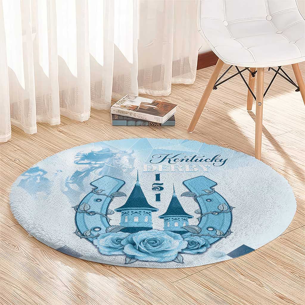 Kentucky Horse Racing Round Carpet 151st Anniversary Blue Version LT05