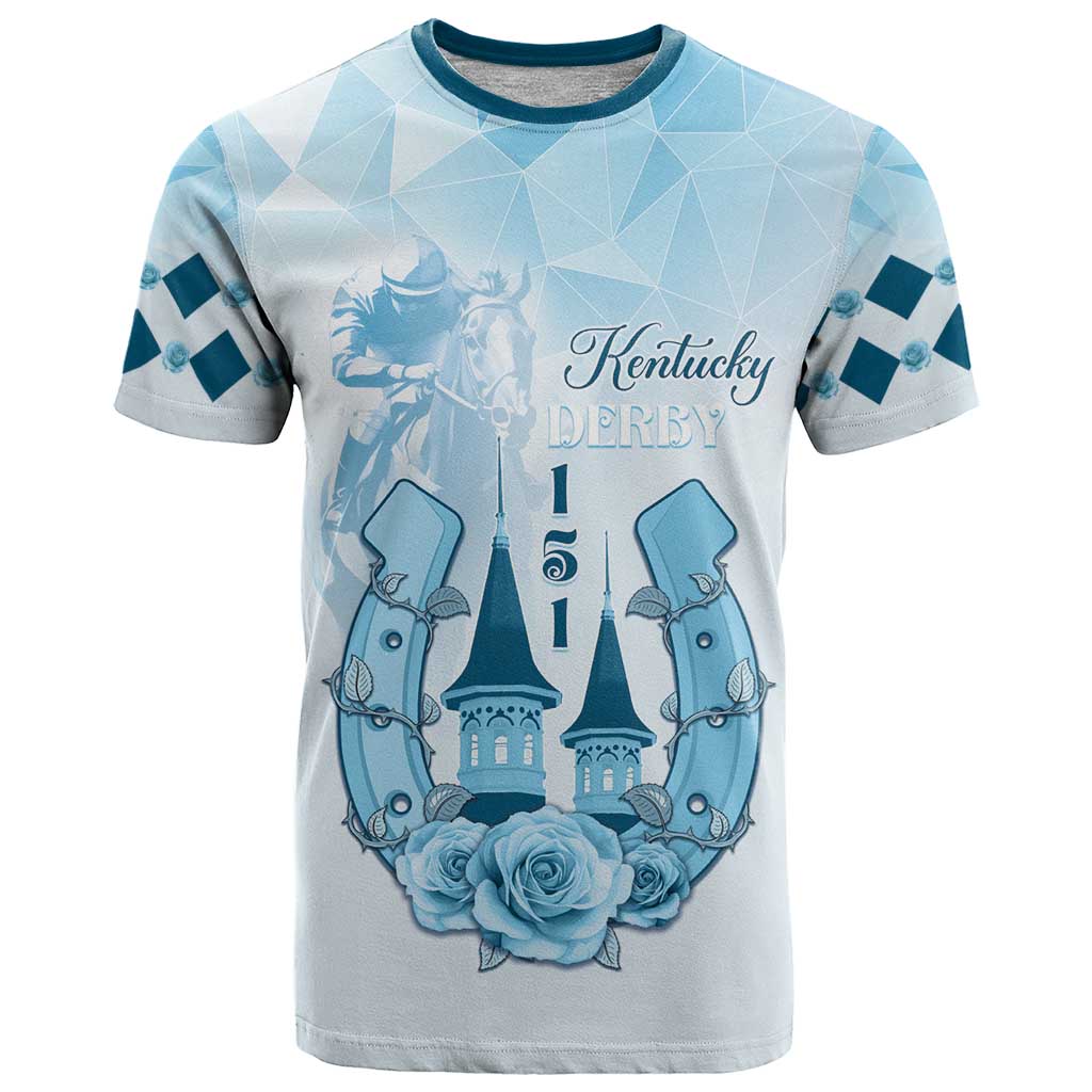 Kentucky Horse Racing T Shirt 151st Anniversary Blue Version LT05