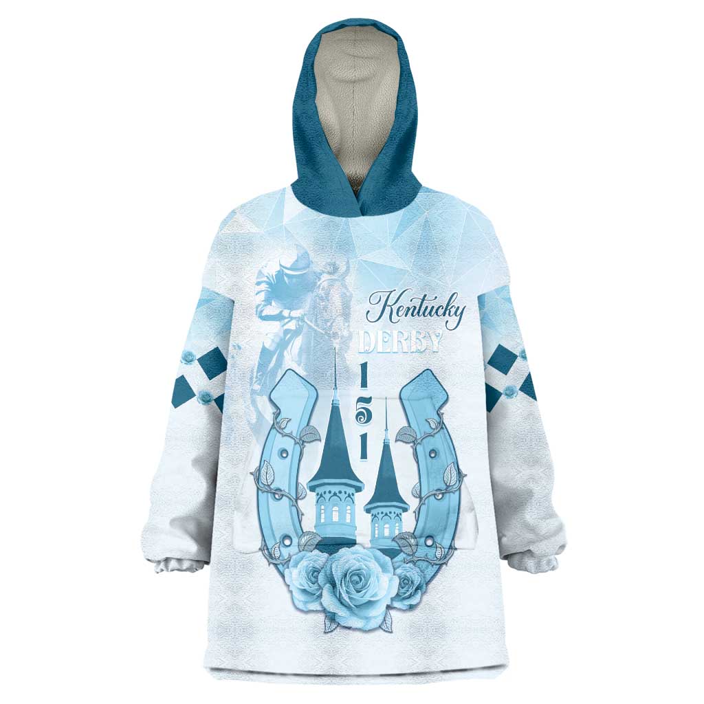 Kentucky Horse Racing Wearable Blanket Hoodie 151st Anniversary Blue Version LT05