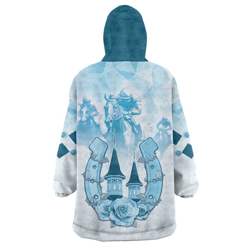 Kentucky Horse Racing Wearable Blanket Hoodie 151st Anniversary Blue Version LT05