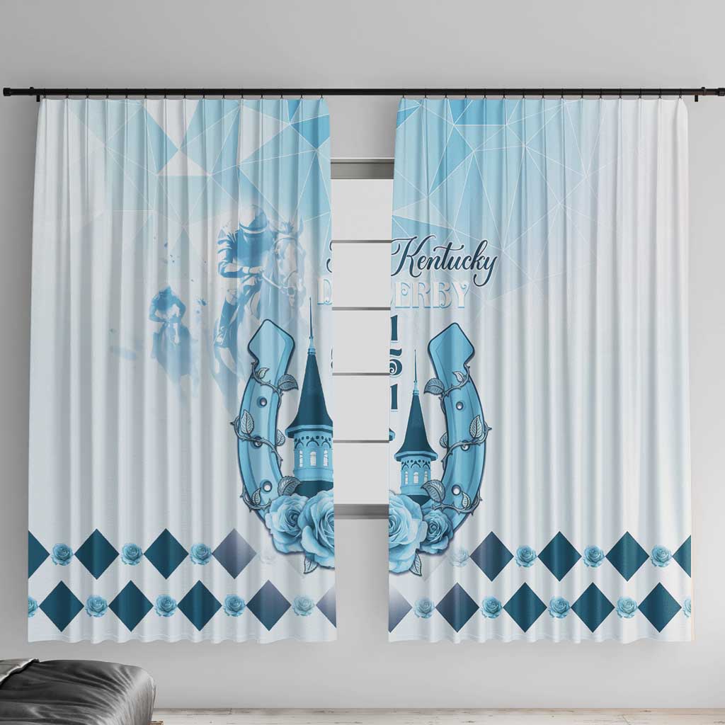 Kentucky Horse Racing Window Curtain 151st Anniversary Blue Version LT05