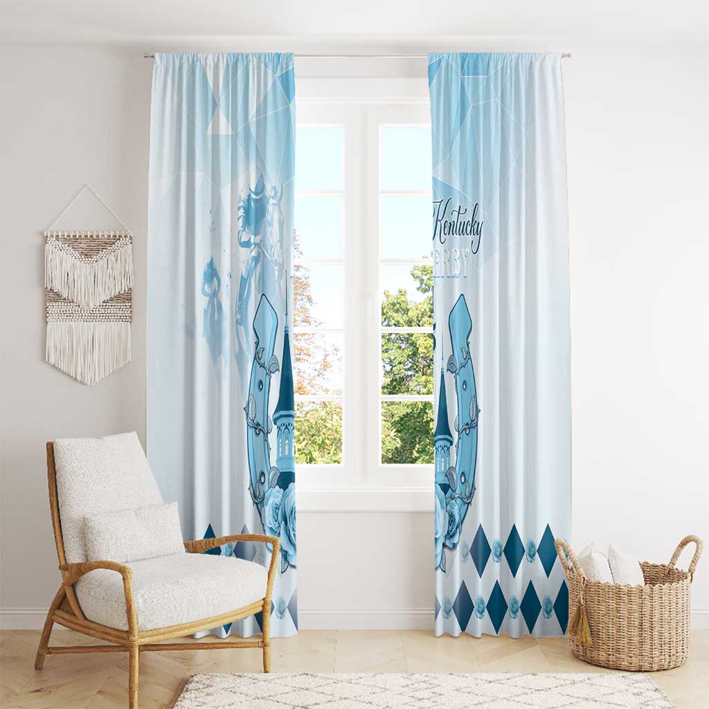 Kentucky Horse Racing Window Curtain 151st Anniversary Blue Version LT05
