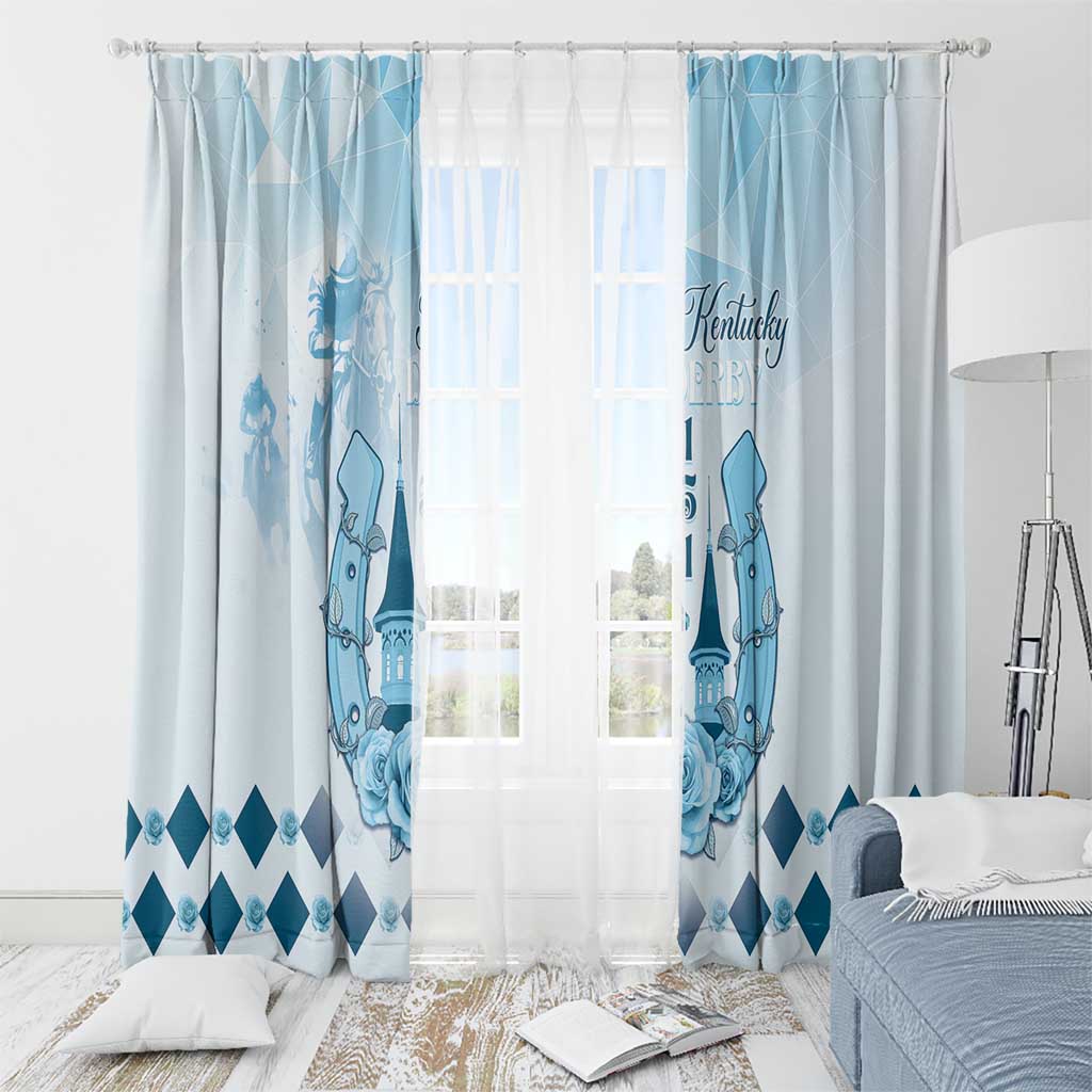 Kentucky Horse Racing Window Curtain 151st Anniversary Blue Version LT05