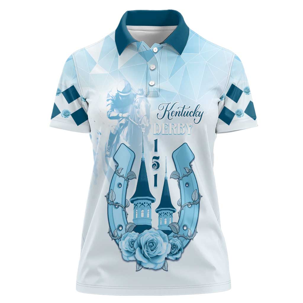Kentucky Horse Racing Women Polo Shirt 151st Anniversary Blue Version LT05
