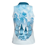 Kentucky Horse Racing Women Sleeveless Polo Shirt 151st Anniversary Blue Version LT05