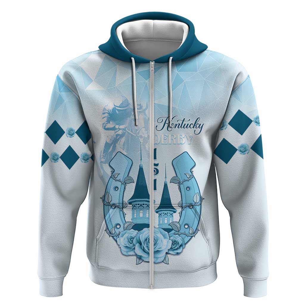 Kentucky Horse Racing Zip Hoodie 151st Anniversary Blue Version LT05
