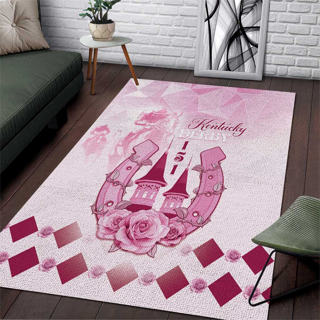 Kentucky Horse Racing Area Rug 151st Anniversary Pink Version LT05