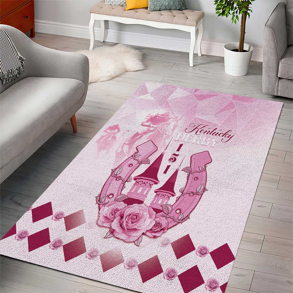 Kentucky Horse Racing Area Rug 151st Anniversary Pink Version LT05