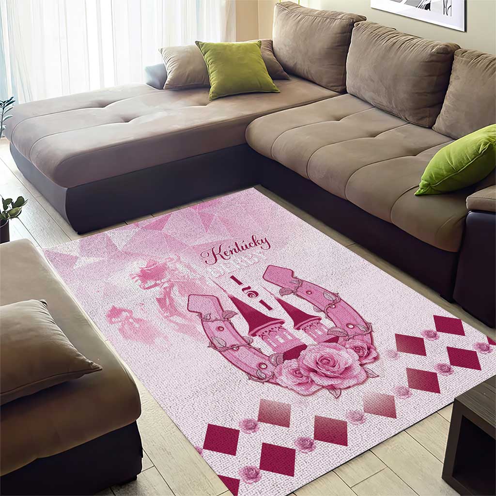 Kentucky Horse Racing Area Rug 151st Anniversary Pink Version LT05
