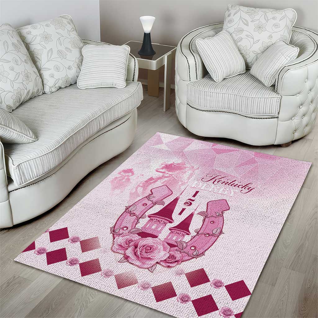 Kentucky Horse Racing Area Rug 151st Anniversary Pink Version LT05