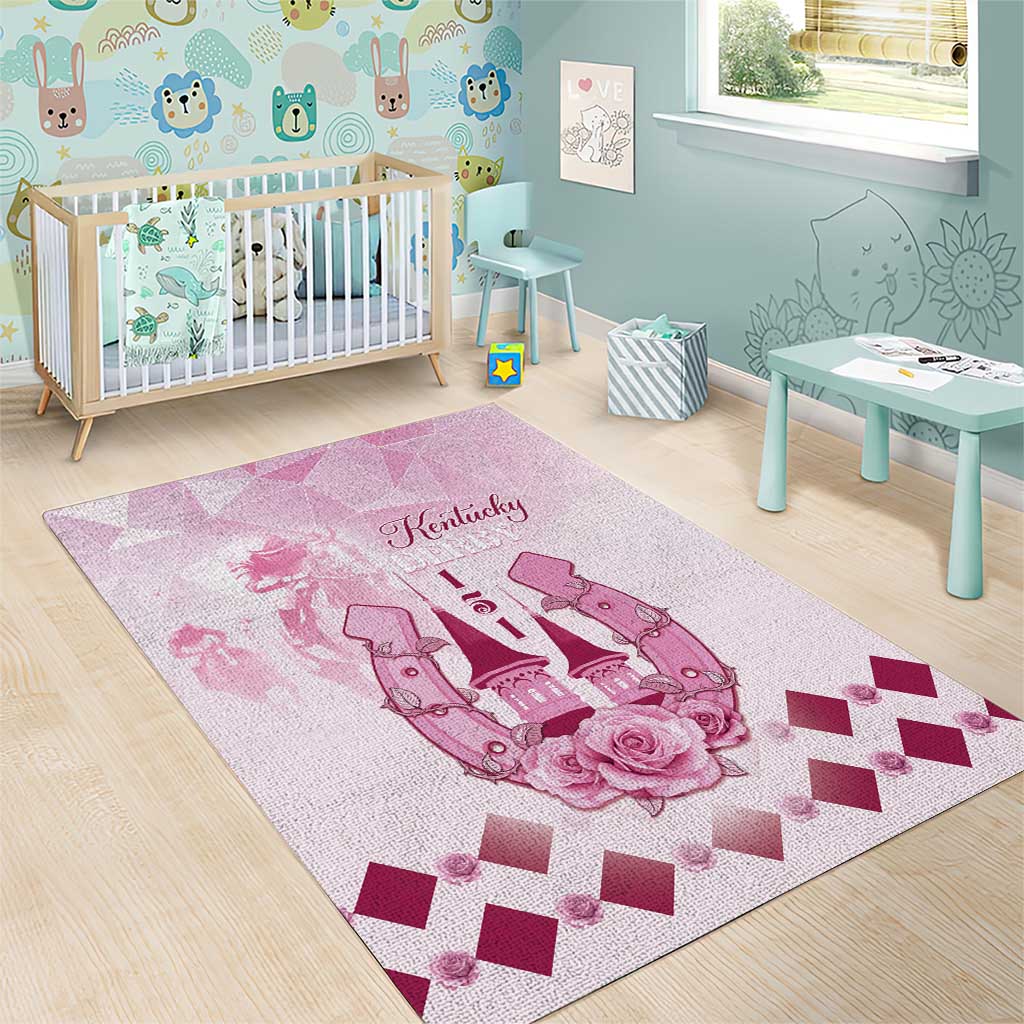 Kentucky Horse Racing Area Rug 151st Anniversary Pink Version LT05