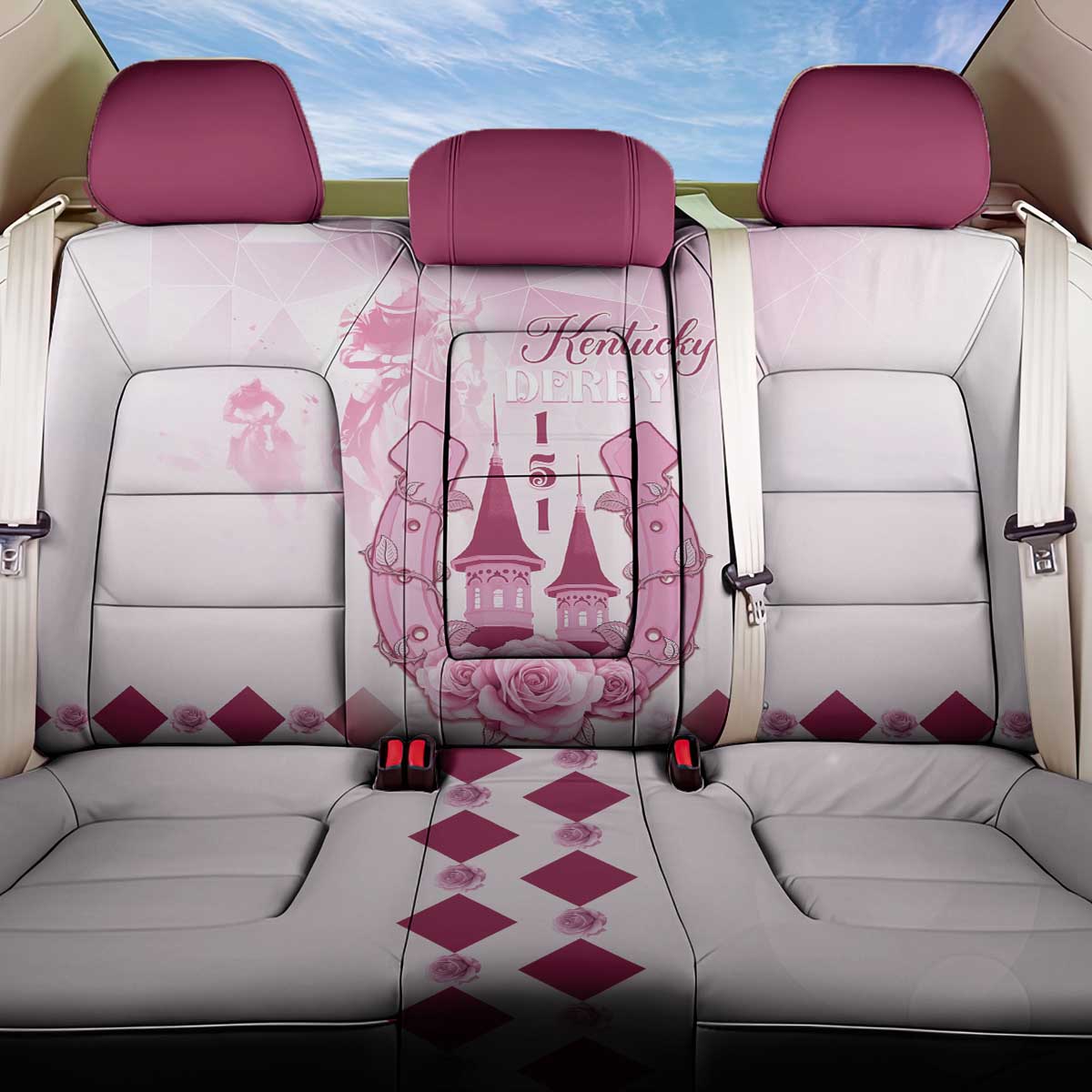 Kentucky Horse Racing Back Car Seat Cover 151st Anniversary Pink Version LT05