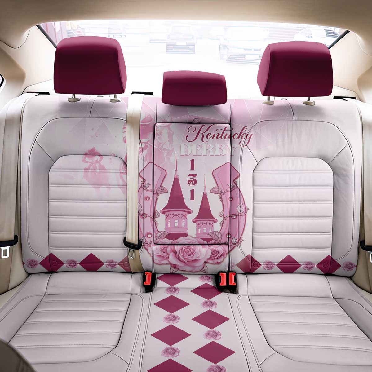 Kentucky Horse Racing Back Car Seat Cover 151st Anniversary Pink Version LT05
