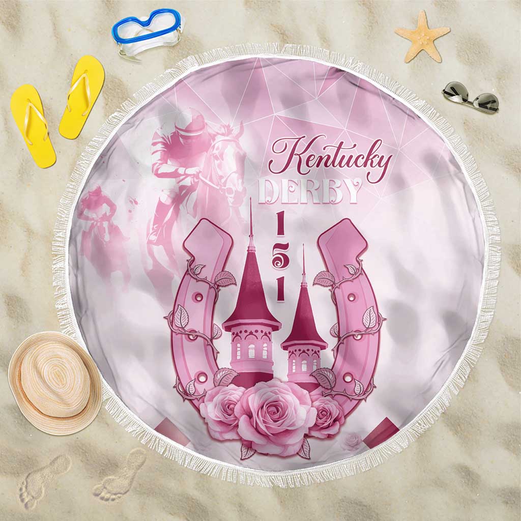 Kentucky Horse Racing Beach Blanket 151st Anniversary Pink Version LT05