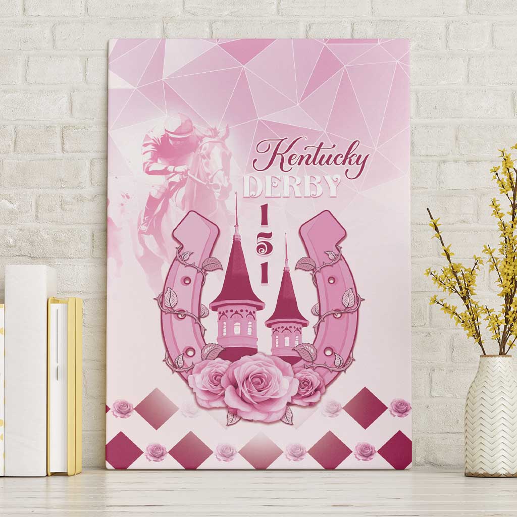 Kentucky Horse Racing Canvas Wall Art 151st Anniversary Pink Version LT05