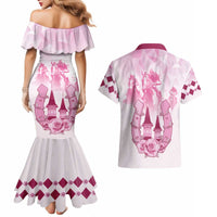 Kentucky Horse Racing Couples Matching Mermaid Dress and Hawaiian Shirt 151st Anniversary Pink Version LT05