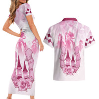 Kentucky Horse Racing Couples Matching Short Sleeve Bodycon Dress and Hawaiian Shirt 151st Anniversary Pink Version LT05