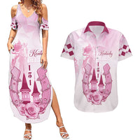 Kentucky Horse Racing Couples Matching Summer Maxi Dress and Hawaiian Shirt 151st Anniversary Pink Version LT05
