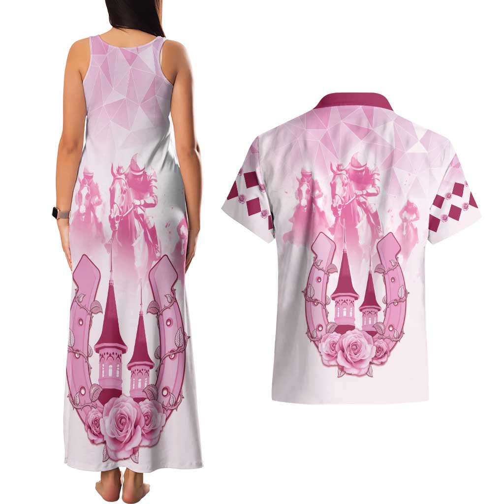 Kentucky Horse Racing Couples Matching Tank Maxi Dress and Hawaiian Shirt 151st Anniversary Pink Version LT05