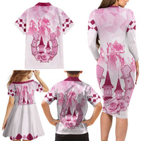Kentucky Horse Racing Family Matching Long Sleeve Bodycon Dress and Hawaiian Shirt 151st Anniversary Pink Version LT05