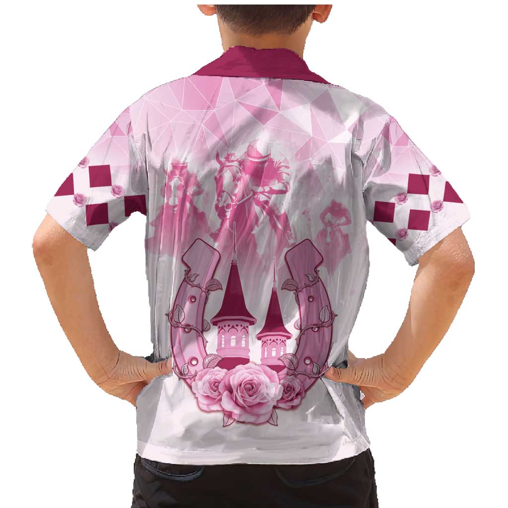 Kentucky Horse Racing Family Matching Mermaid Dress and Hawaiian Shirt 151st Anniversary Pink Version LT05