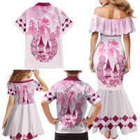 Kentucky Horse Racing Family Matching Mermaid Dress and Hawaiian Shirt 151st Anniversary Pink Version LT05