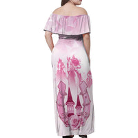 Kentucky Horse Racing Family Matching Off Shoulder Maxi Dress and Hawaiian Shirt 151st Anniversary Pink Version LT05