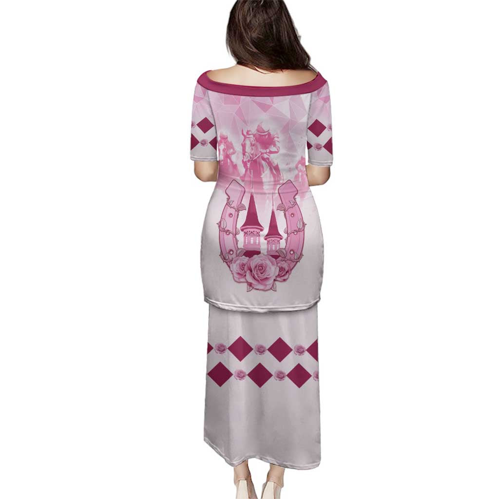 Kentucky Horse Racing Family Matching Puletasi and Hawaiian Shirt 151st Anniversary Pink Version LT05