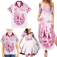 Kentucky Horse Racing Family Matching Summer Maxi Dress and Hawaiian Shirt 151st Anniversary Pink Version LT05