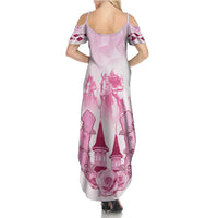 Kentucky Horse Racing Family Matching Summer Maxi Dress and Hawaiian Shirt 151st Anniversary Pink Version LT05