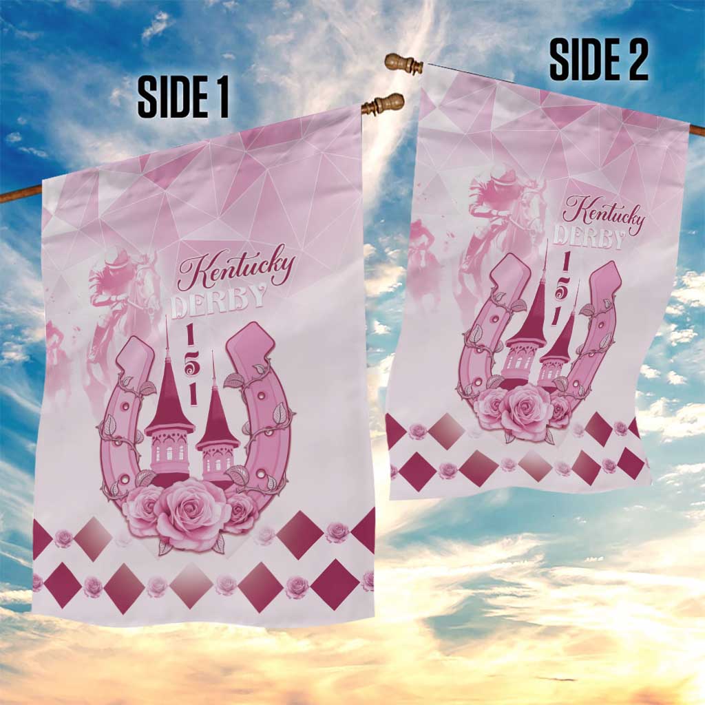 Kentucky Horse Racing Garden Flag 151st Anniversary Pink Version LT05
