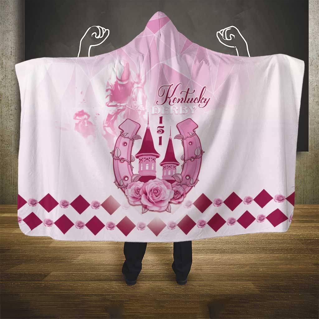 Kentucky Horse Racing Hooded Blanket 151st Anniversary Pink Version LT05