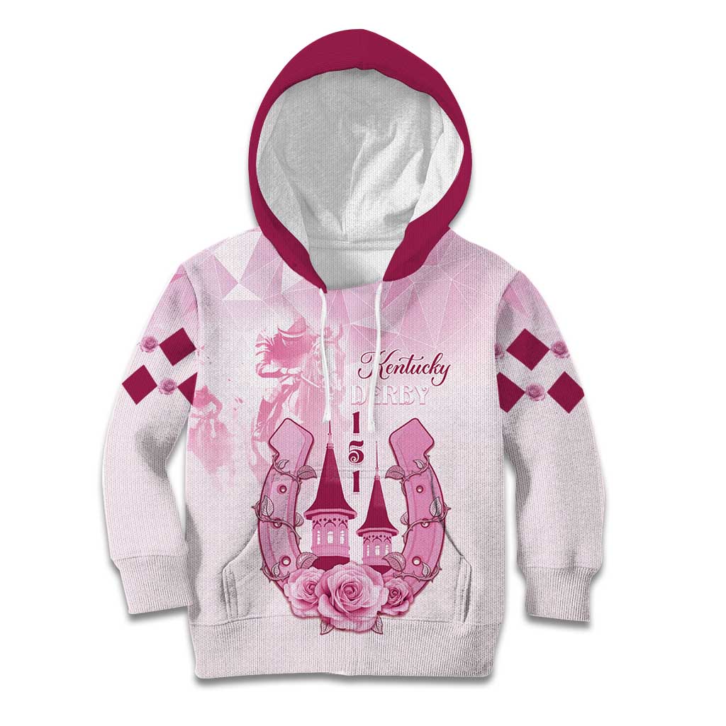 Kentucky Horse Racing Kid Hoodie 151st Anniversary Pink Version LT05