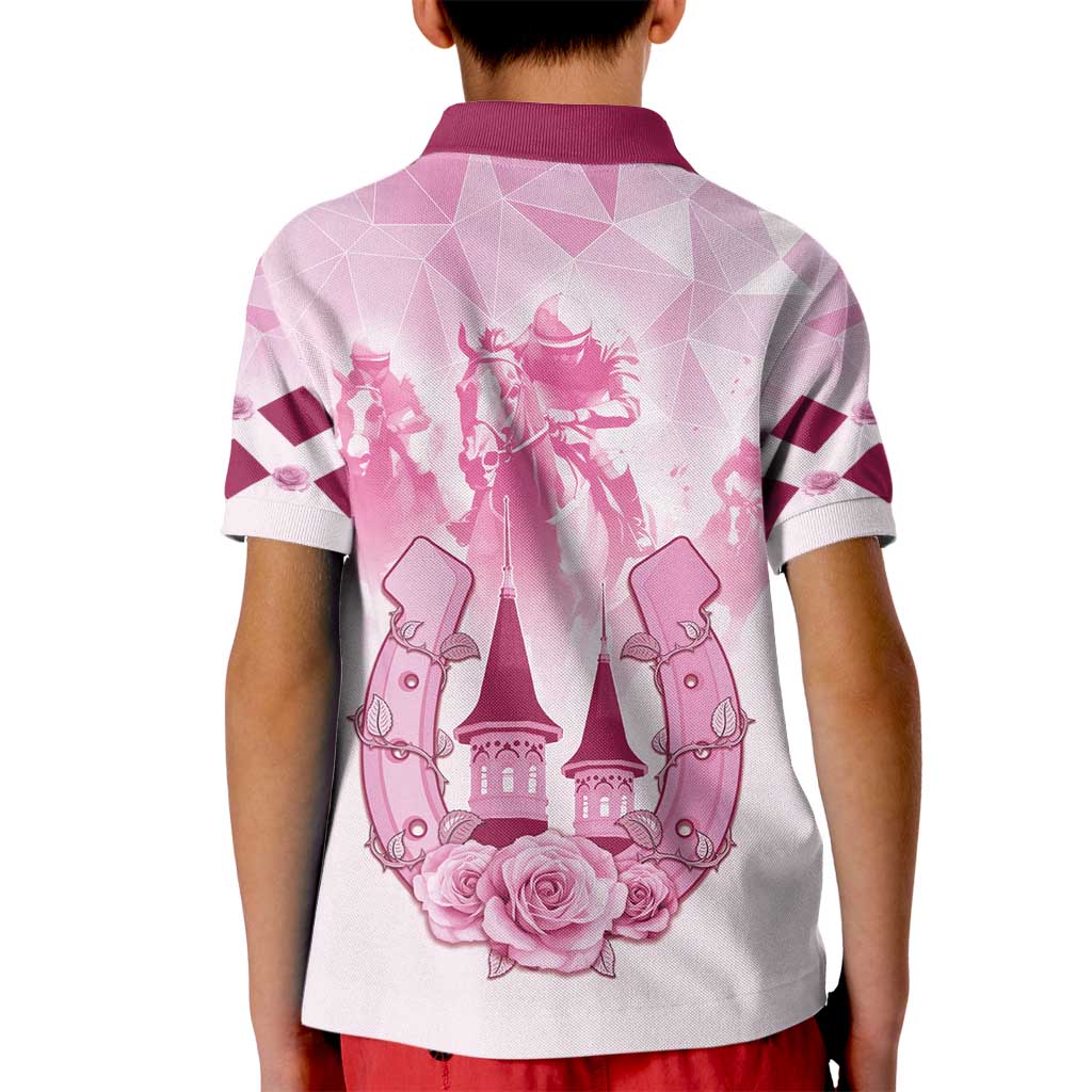 Kentucky Horse Racing Kid Polo Shirt 151st Anniversary Pink Version LT05