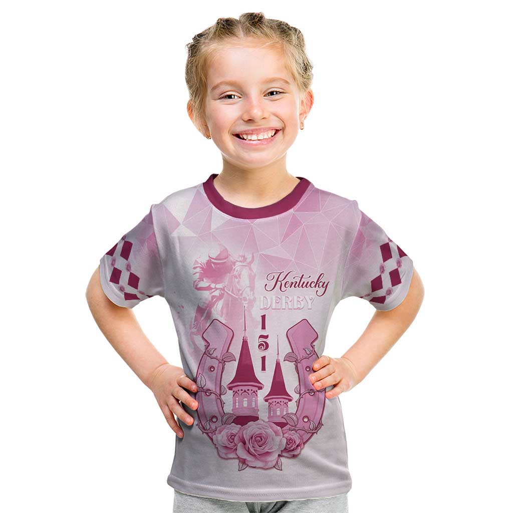 Kentucky Horse Racing Kid T Shirt 151st Anniversary Pink Version LT05