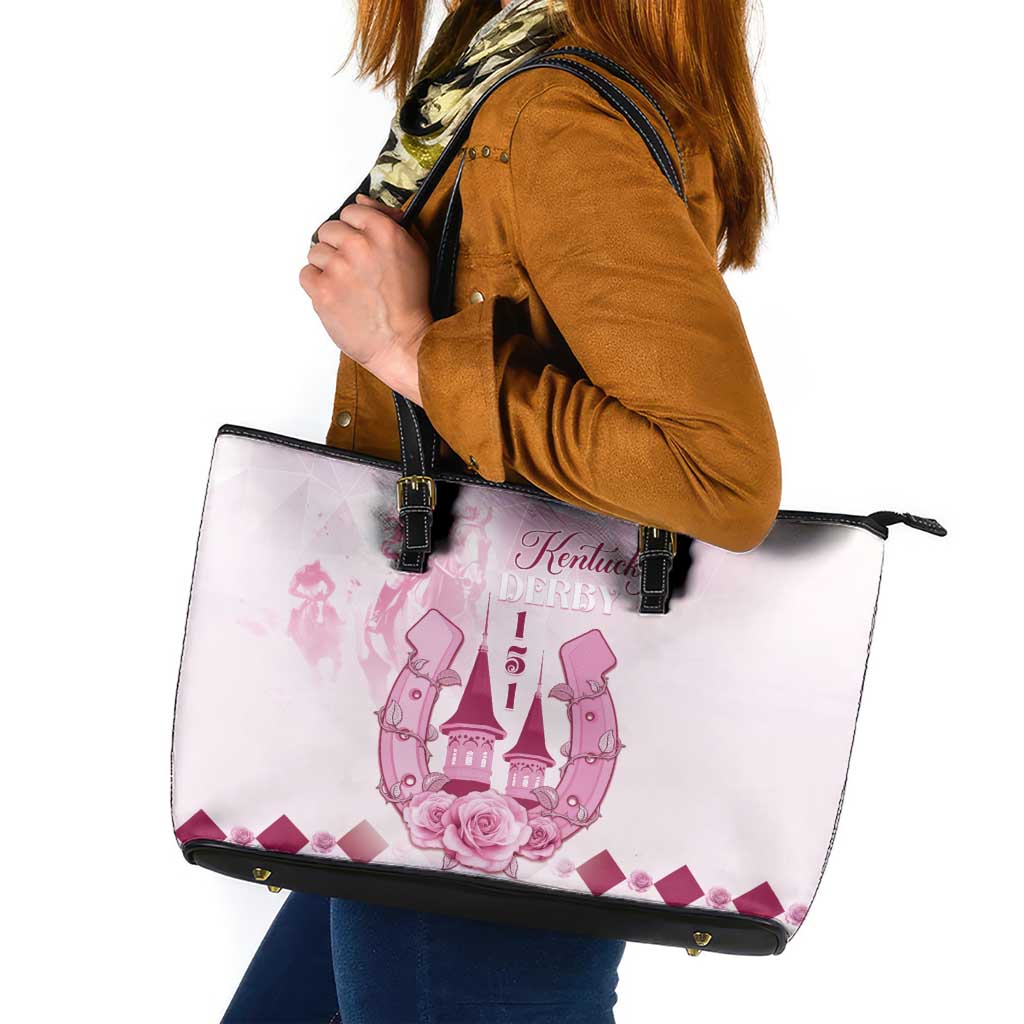 Kentucky Horse Racing Leather Tote Bag 151st Anniversary Pink Version LT05