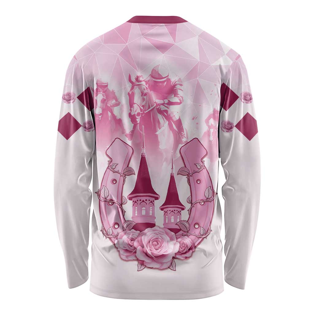 Kentucky Horse Racing Long Sleeve Shirt 151st Anniversary Pink Version LT05