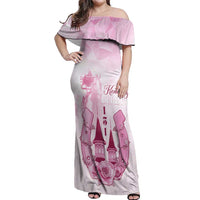 Kentucky Horse Racing Off Shoulder Maxi Dress 151st Anniversary Pink Version LT05