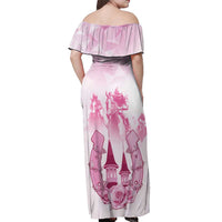 Kentucky Horse Racing Off Shoulder Maxi Dress 151st Anniversary Pink Version LT05